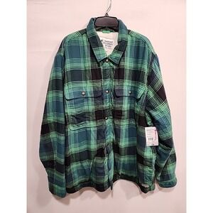 Marmot Mountain Works NWT Ridgefield Sherpa Flannel Shirt Jacket Green‎ Mens XXL